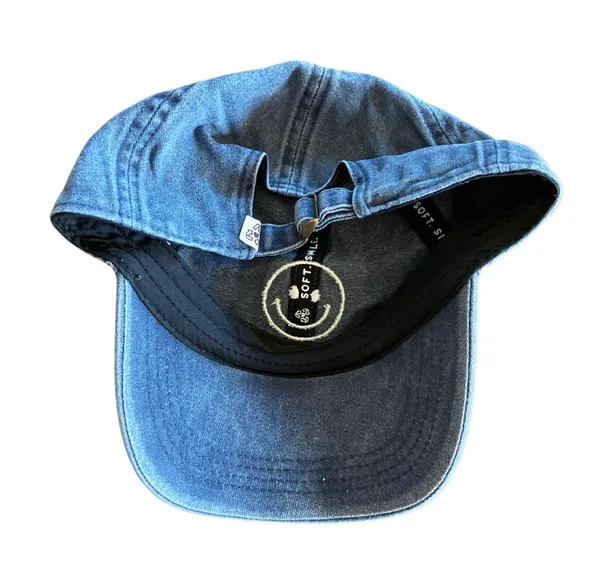 David and Young Denim Embroidered Smiley Face Baseball Cap 🔥 - Image 4