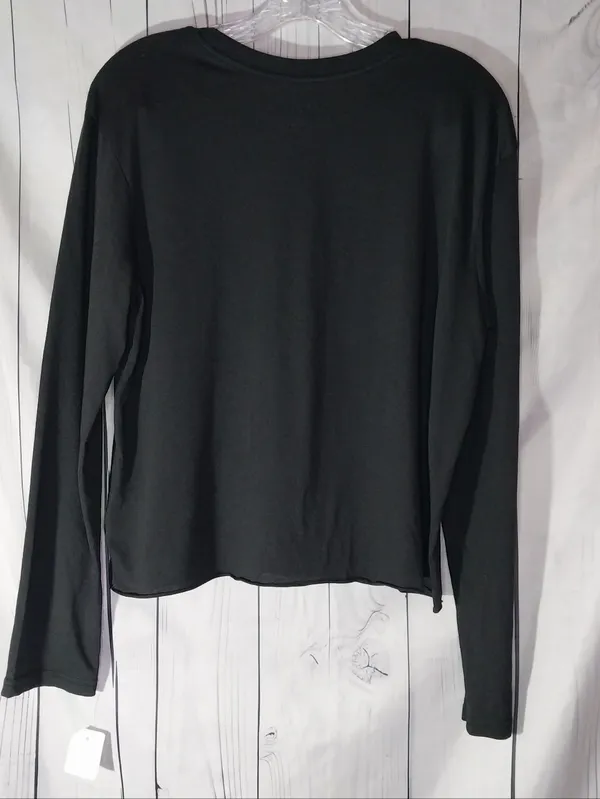 Pretty Rebel Cropped Long Sleeve 'I'd Rather Be Exploring' Graphic Tee NWT Black Size L - Image 5