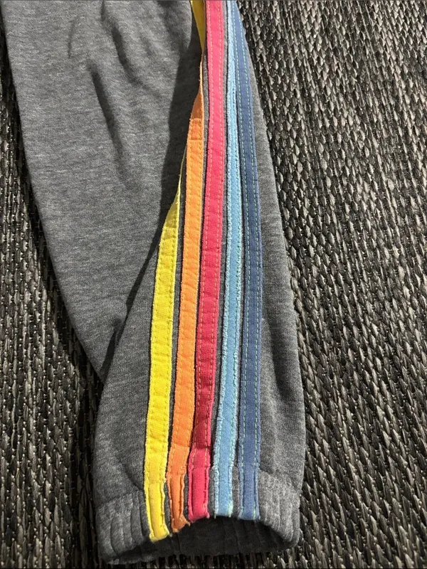 Aviator Nation 5 Stripe Jogger Sweatpant Grey Size XS - Image 3