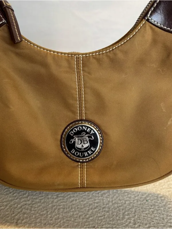 Dooney & Bourke Wayfarer Brown Canvas Nylon Hobo Shoulder Bag - Image 14