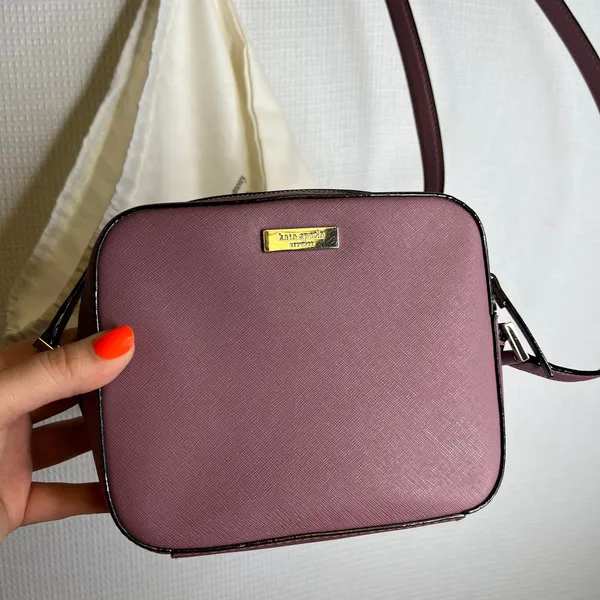 Kate Spade Newbury Lane Cammi Crossbody Bag‎ Leather Mauve Purple Camera Purse - Image 4