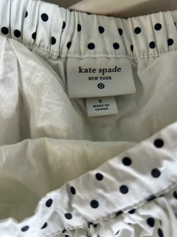 Kate Spade Skirt White w/Polka Dots. Small - Image 3