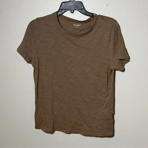 Old Navy Brown Women‎ Everywear T-Shirt Casual Minimalist size XS - Image 2