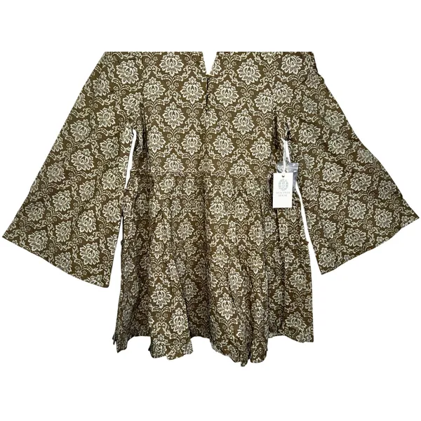 NWT Tuckernuck Hyacinth House Russell Moss Printed Olive Green Mini Dress Size S - Image 5
