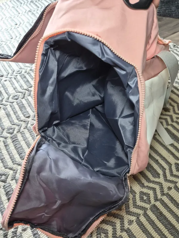 Colorblock Convertible Backpack Duffel Bag Travel Gym Bag Shoe Compartment - Image 4