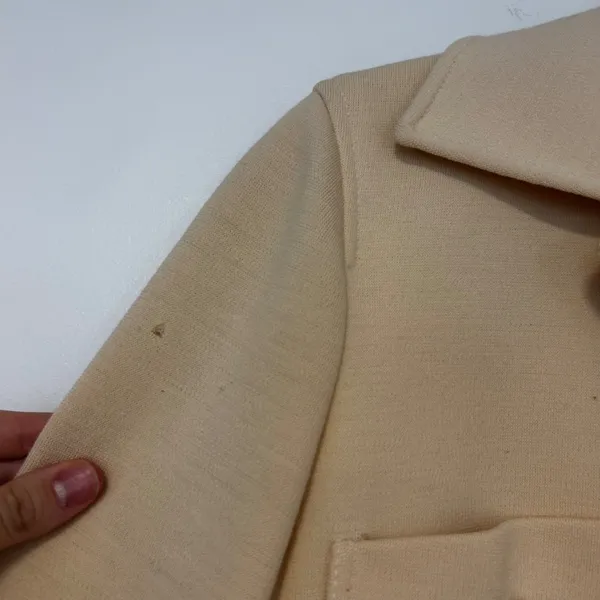 Jaeger London Vintage 100% Wool Trench Coat Cream Made in Great Britain Size 12 - Image 5