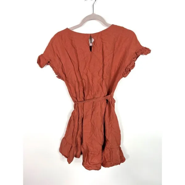 ASTR wrap linen‎ dress - Image 5