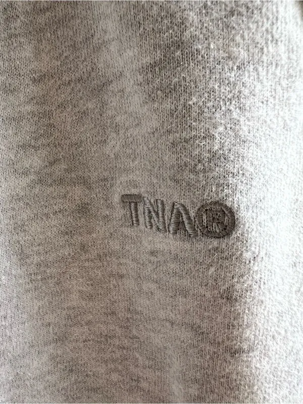 Aritzia TNA Sweatfleece Cozy Fleece Mega Fit Heather Grey Sweatpants Size Medium - Image 6