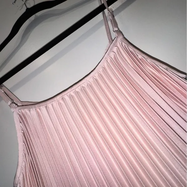 Sam Edelman Hammered Satin Plisse Midi Dress Blush Pink S NWT balletcore satin - Image 7