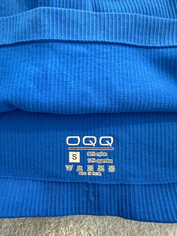 OQQ Ribbed sports bra Blue - Image 3