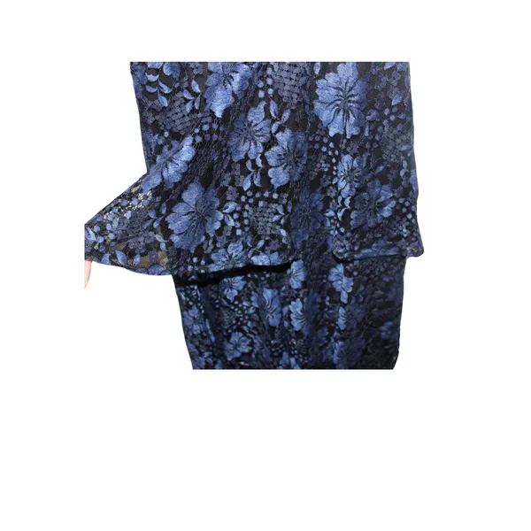 NWT Lulu's Molinetto Navy Blue Lace Ruffled Tiered Maxi Dress Size M - Image 7