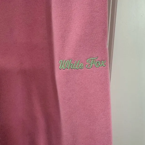White Fox Boutique Pink Track Pants Relaxed Fit - Image 2