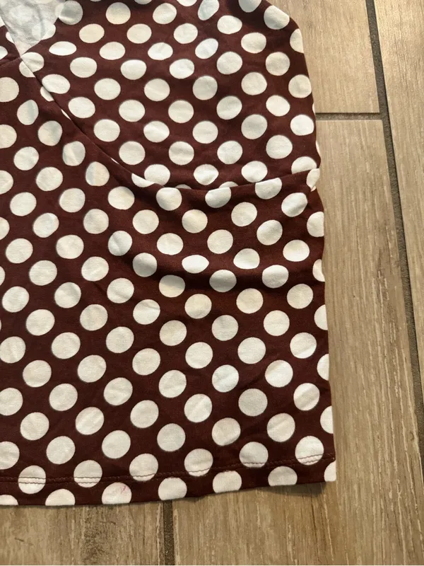 a new day Brown and White Polka Dot V-Neck Sleeveless Tank - Image 3