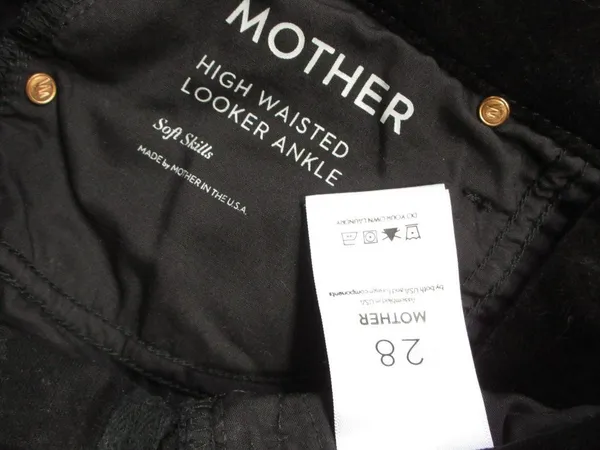 Mother High Waisted Looker Ankle in Soft Skills Stretch Velvet Skinny Pants 28 - Image 3
