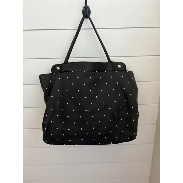 Kate Spade Black Polka Dot Nylon‎ Tote Bag Shoulder Bag Zip Pocket - Image 2