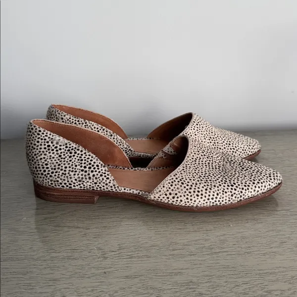 Madewell Spotted Cream and Brown Shoes Size 9.5 - Image 3
