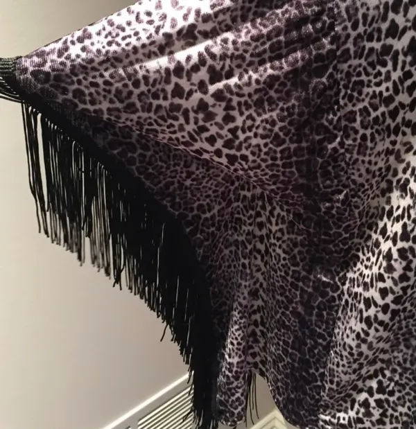 Anthropologie Cheetah Print Poncho with Fringe - Image 3