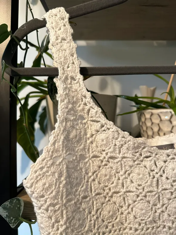 Crochet Tank Top White Size S petite - Image 3