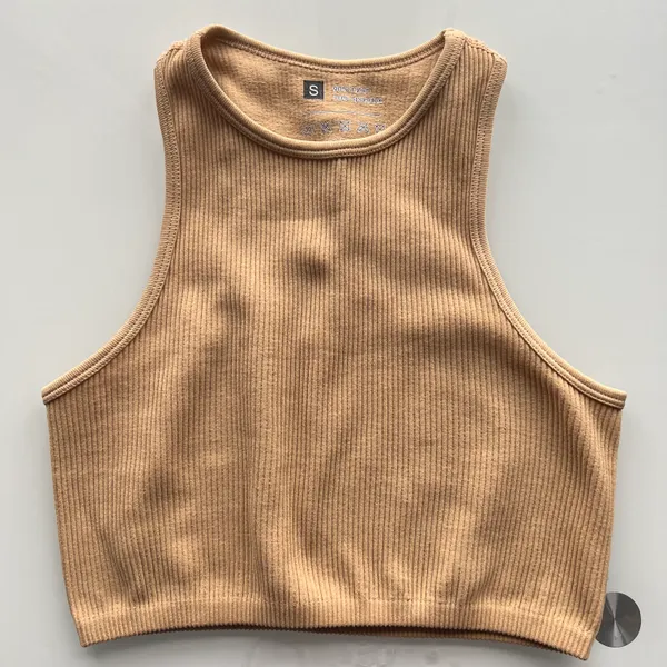 SheIn Neutral Color Seamless Crop Tank Top - Image 4