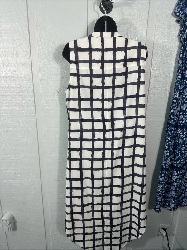 Crosby Black and White Button Down Dress Size Large EUC - Image 10