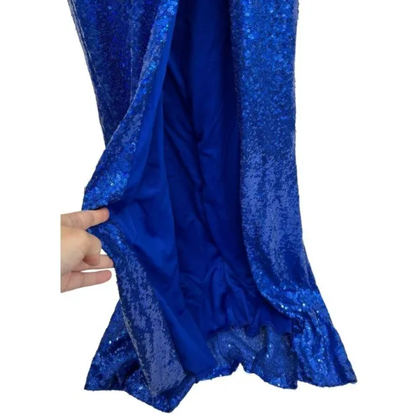 Emerald Sundae Dress XS Strapless Sequin Front Slit Lace‎ Up Mermaid Gown NEW - Image 9