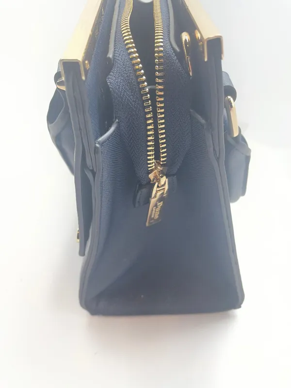 Dune London Navy Blue Structured Satchel Handbag Gold Hardware Women's Purse - N - Image 2