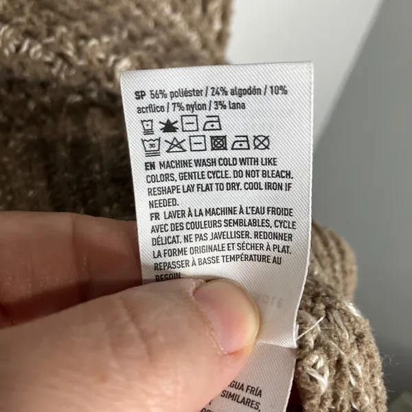 American Eagle Outfitters tan‎ brown mock neck sweater chunky women's size large - Image 6