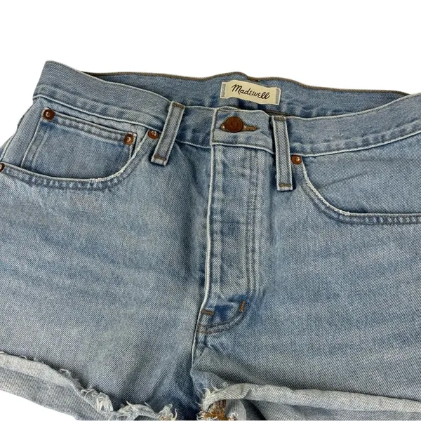 Madewell Raw Hem Relaxed Denim Shorts Size 27 - Image 3