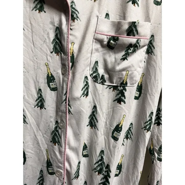 The Royal Standard Champagne Christmas‎ Tree Sleep Shirt Nightgown Small White - Image 6
