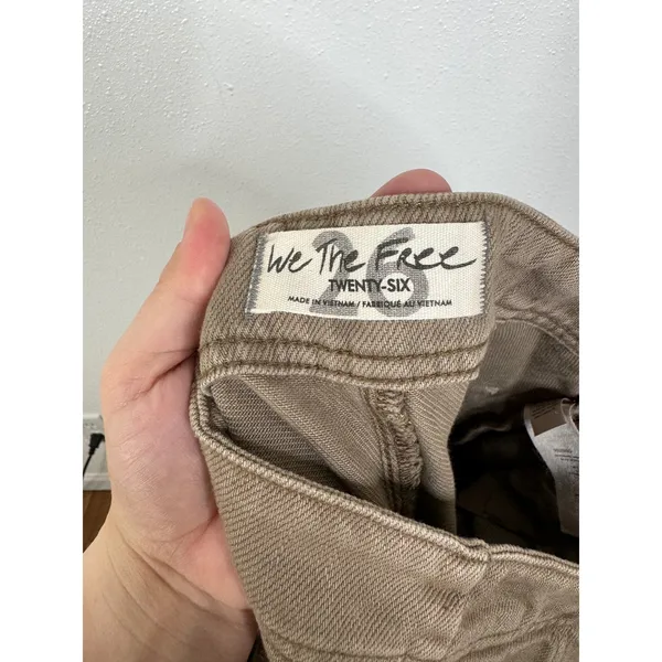Free People We The Free Osaka Jeans Brown High Rise Button Fly Tapered OB1102336 - Image 6