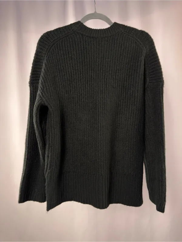 Abercrombie & Fitch Oversized Crewneck Ribbed Side Slit Sweater in Black Size XS - Image 3