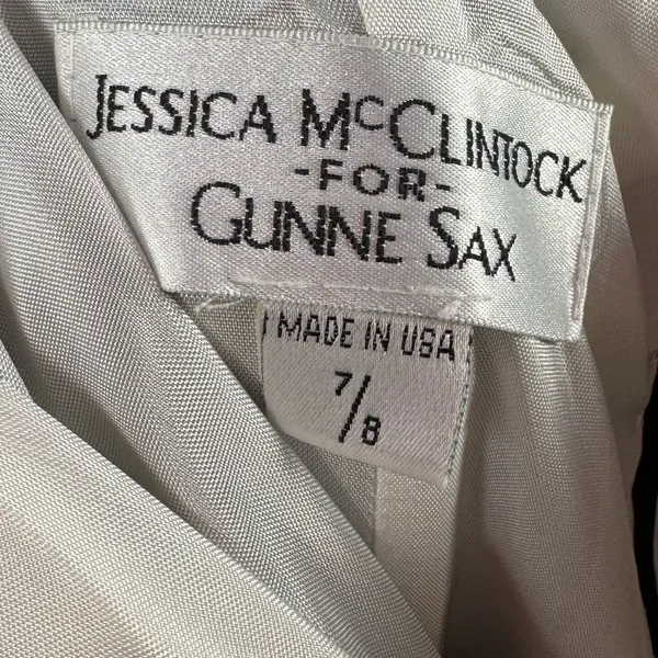 Vintage Jessica McClintock for Gunne‎ Sax Strapless Gown in Black Red Size 2 - Image 5