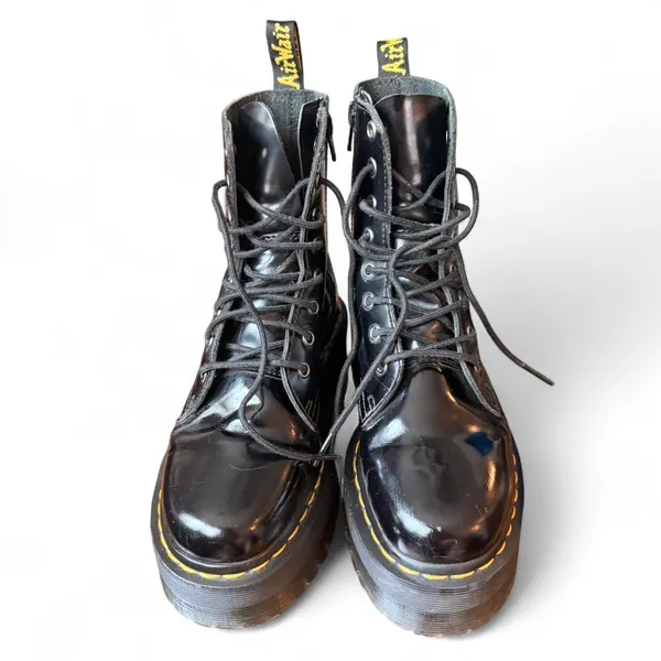 Dr. Martens Jadon Patent Leather Platform Combat Boots Black W7/M6 y2k punk - Image 8