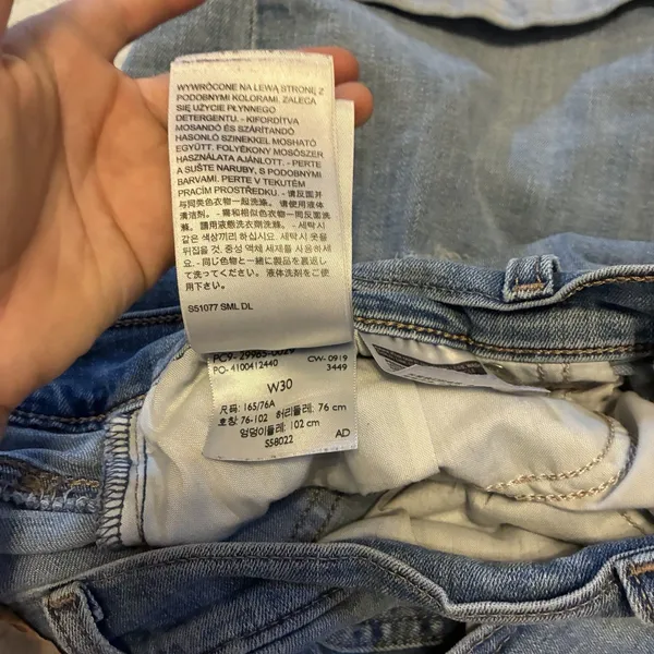 Levi Strauss Mid Length Blue Denim Women's Shorts - Casual Rolled Hem Size 30 - Image 10