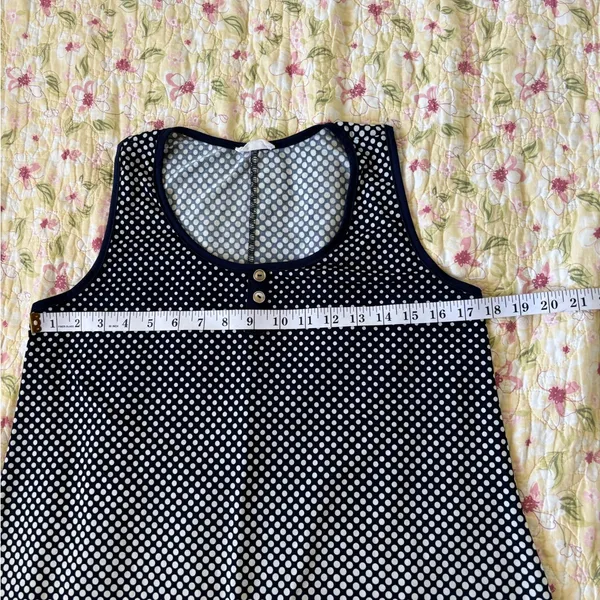 Elegant Black and White Polka Dot Tank Top #057 - Image 4