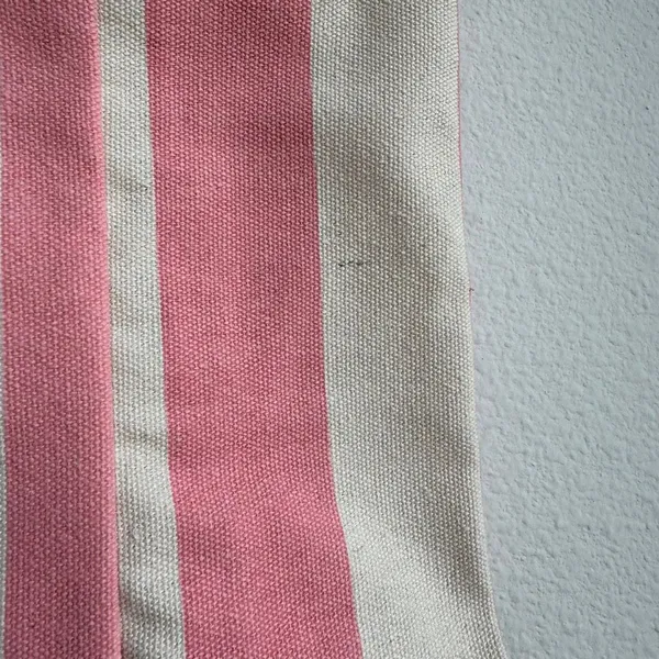 Sezane Paris Rue Large Pink White Stripe Shopper Tote Book Bag Fits All Cotton - Image 4