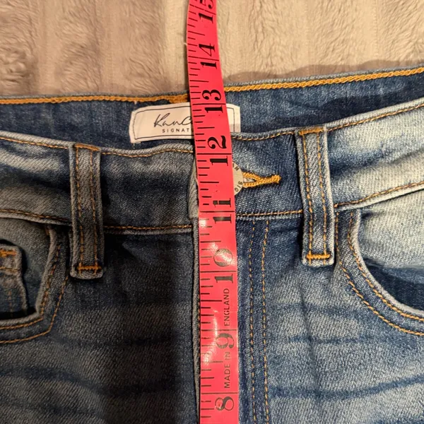 KanCan Signature Skye High Ankle Skinny Jeans Distressed Frayed Hem Blue Size 26 - Image 6