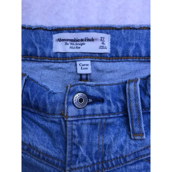 Abercrombie & Fitch‎ 90s Straight Jeans Womens 27/4S Light wash Curve Love - Image 2