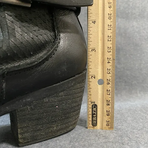 Comfortiva Karen Women's 8‎ W Black Leather Buckle Detail Block Heel Ankle Boots - Image 7