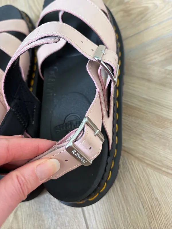 Dr Martens Voss II Sandal Powder Pink Size 10 Iridescent Leather Summer Goth - Image 7