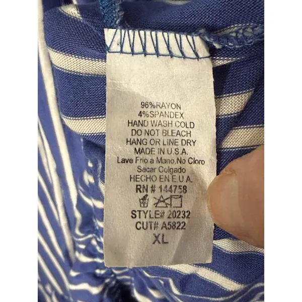 Jess Lee Blue White Striped Flutter Sleeve Dress XL - Image 5