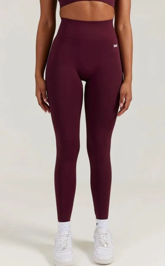 Elite Eleven - Seamless High Waist Scrunch Back Leggings in Cherry Cola Burgandy - Image 5