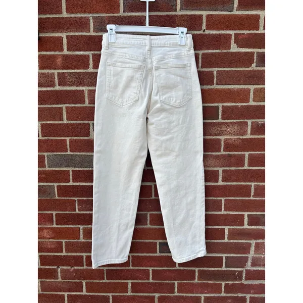 H&M White High Rise Straight Leg Jeans Womens US 2 EU 34 Denim Pants - Image 8