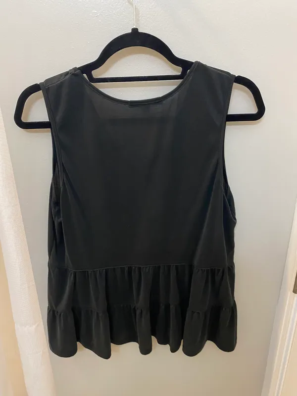 Green Envelope Black Peplum Top - Image 2