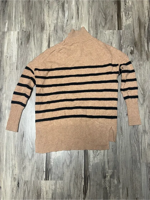 Boden Oversized High Neck Jumper 100% Merino Wool Striped Sweater Size US 4 - Image 4