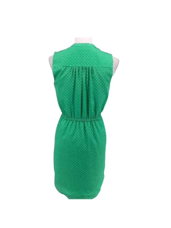 Maison Jules Green Shadow Dot Sleeveless Dress Size L NWT - Image 5