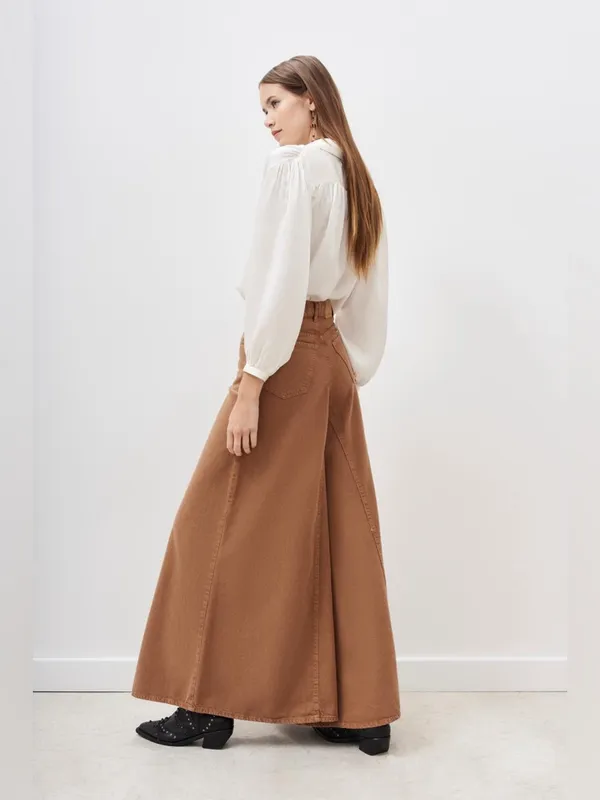 Rapsodia Wide Leg Palazzo Pants Skirt Style Boho Flowy Terracotta Brown 26 - Image 2