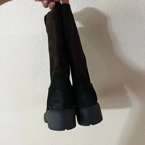Jeffrey Campbell Wybie Dark Brown Oiled Suede Boots WOMENS 9.5 - Image 3