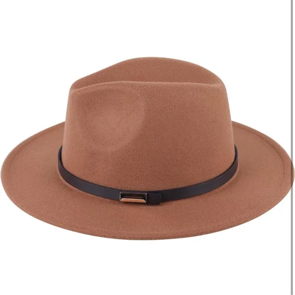 NWT Lanzom Retro Wide Brim Floppy Panama Hat‎ Belt Buckle Wool Fedora Hat - Image 2