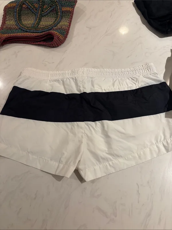 J.Crew White Swim/Active Shorts with Black Stripe - Image 6